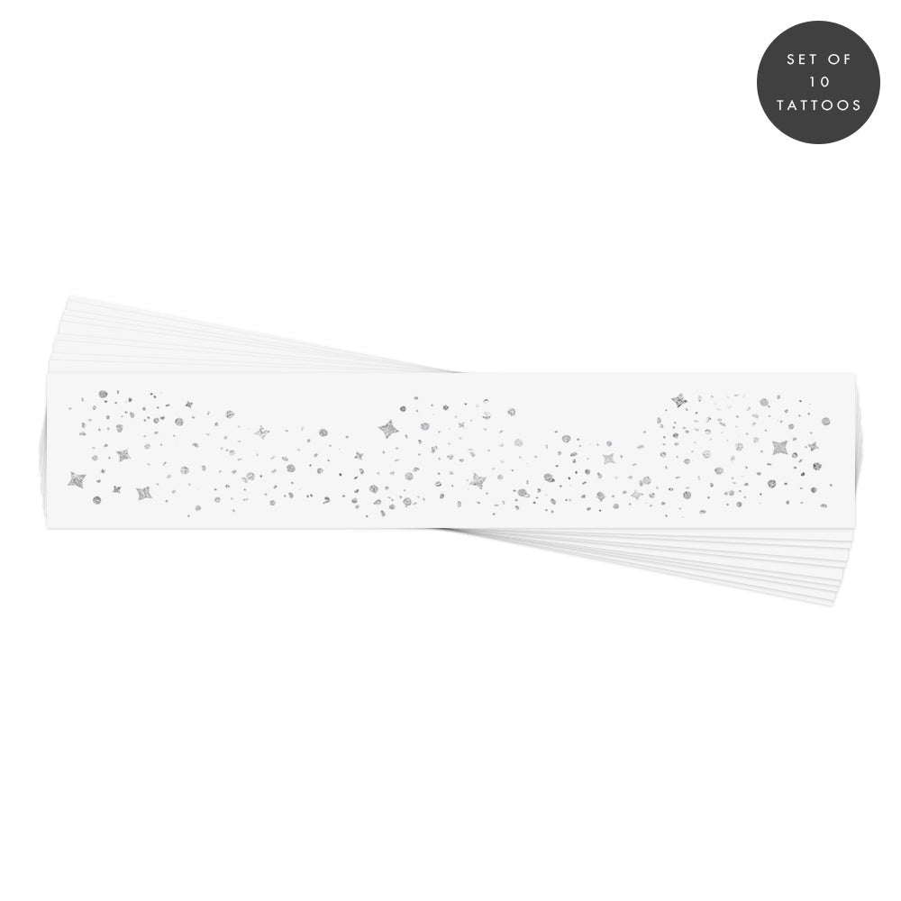 Silver Glitter Freckles Temporary Tattoos