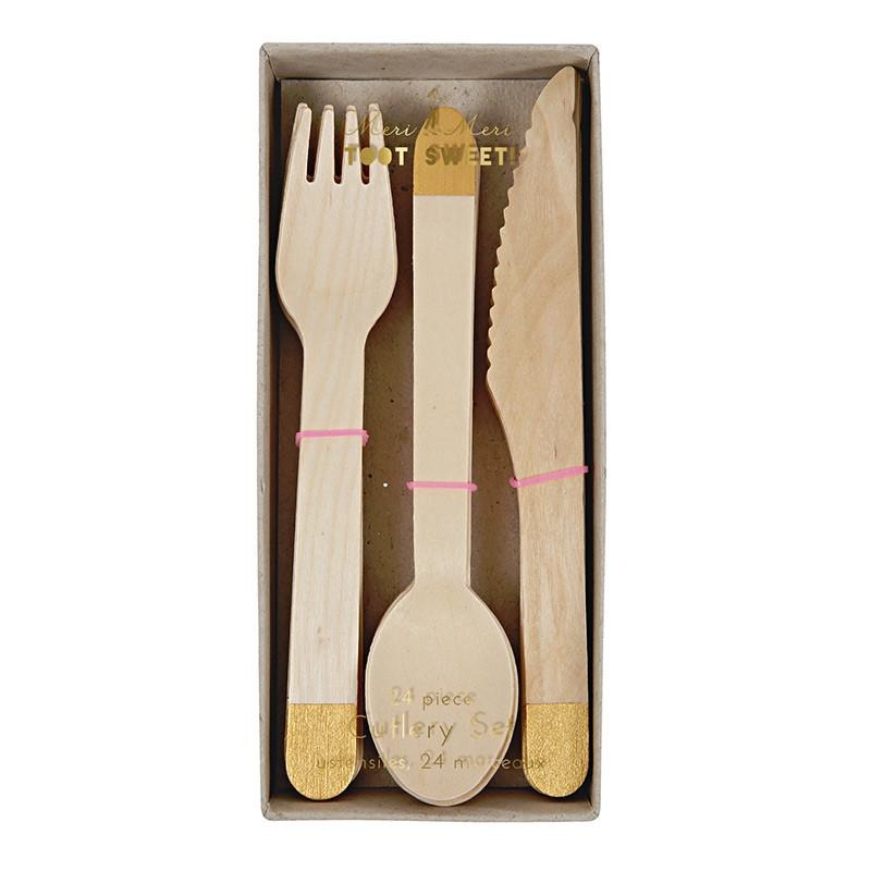 Gold Wooden Cutlery