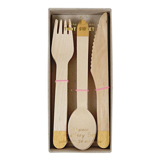 Gold Wooden Cutlery