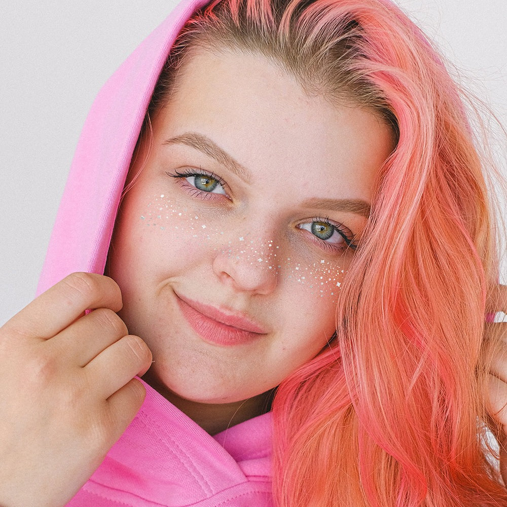 Silver Glitter Freckles Temporary Tattoos