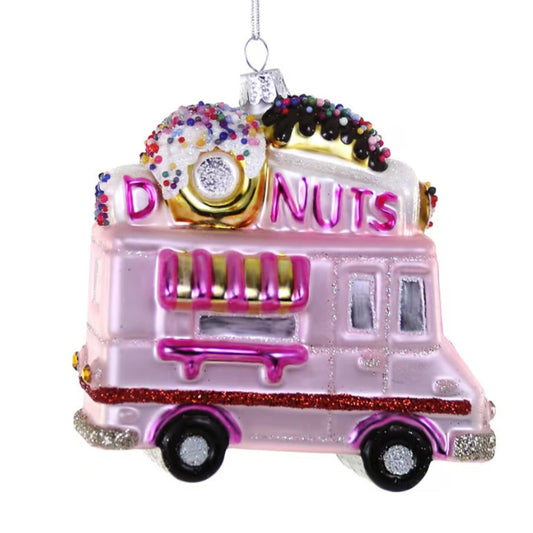 Donut Truck Glass Ornament by Cody Foster