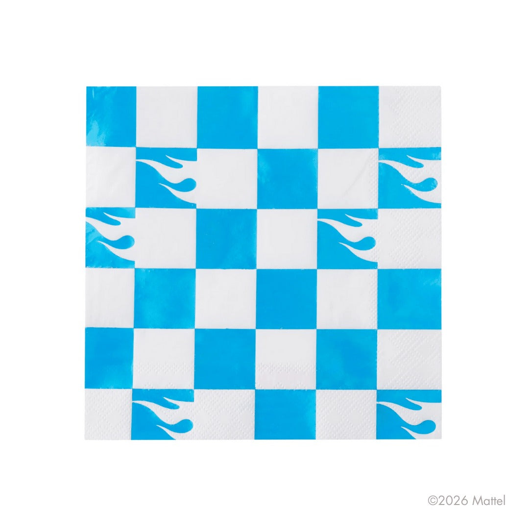 Hot WheelsTM X Bonjour Fete Blue Foil Checker Large Napkins