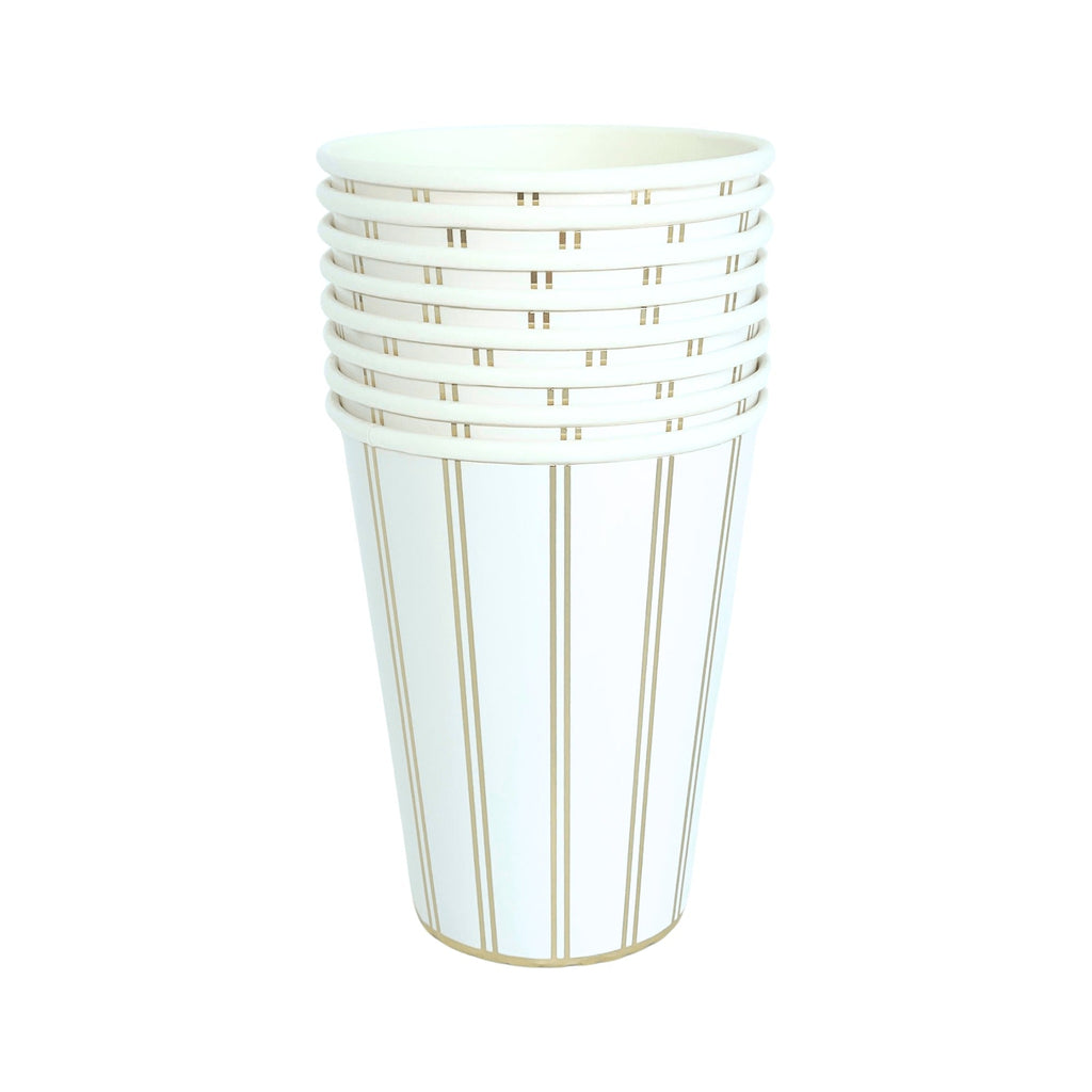 Gold Signature Stripe Cups