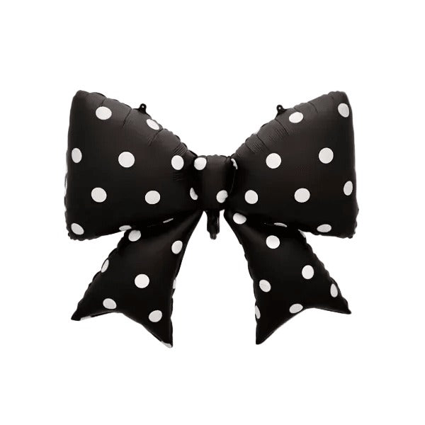 Black Polka Dot Bow Foil Balloon
