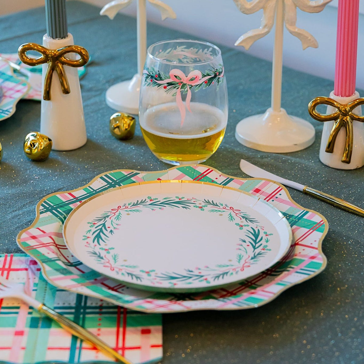 Christmas Plaid Dinner Plates