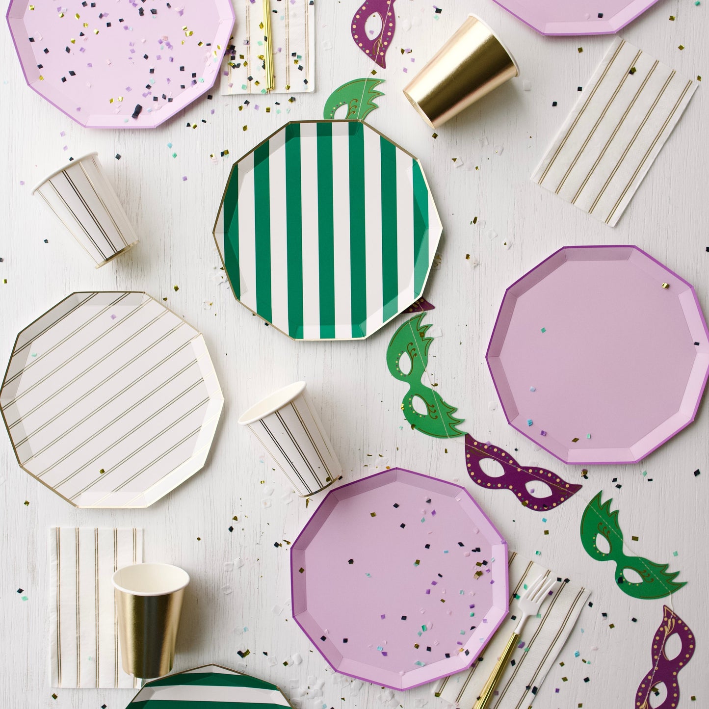Emerald Green Signature Cabana Stripe Plates