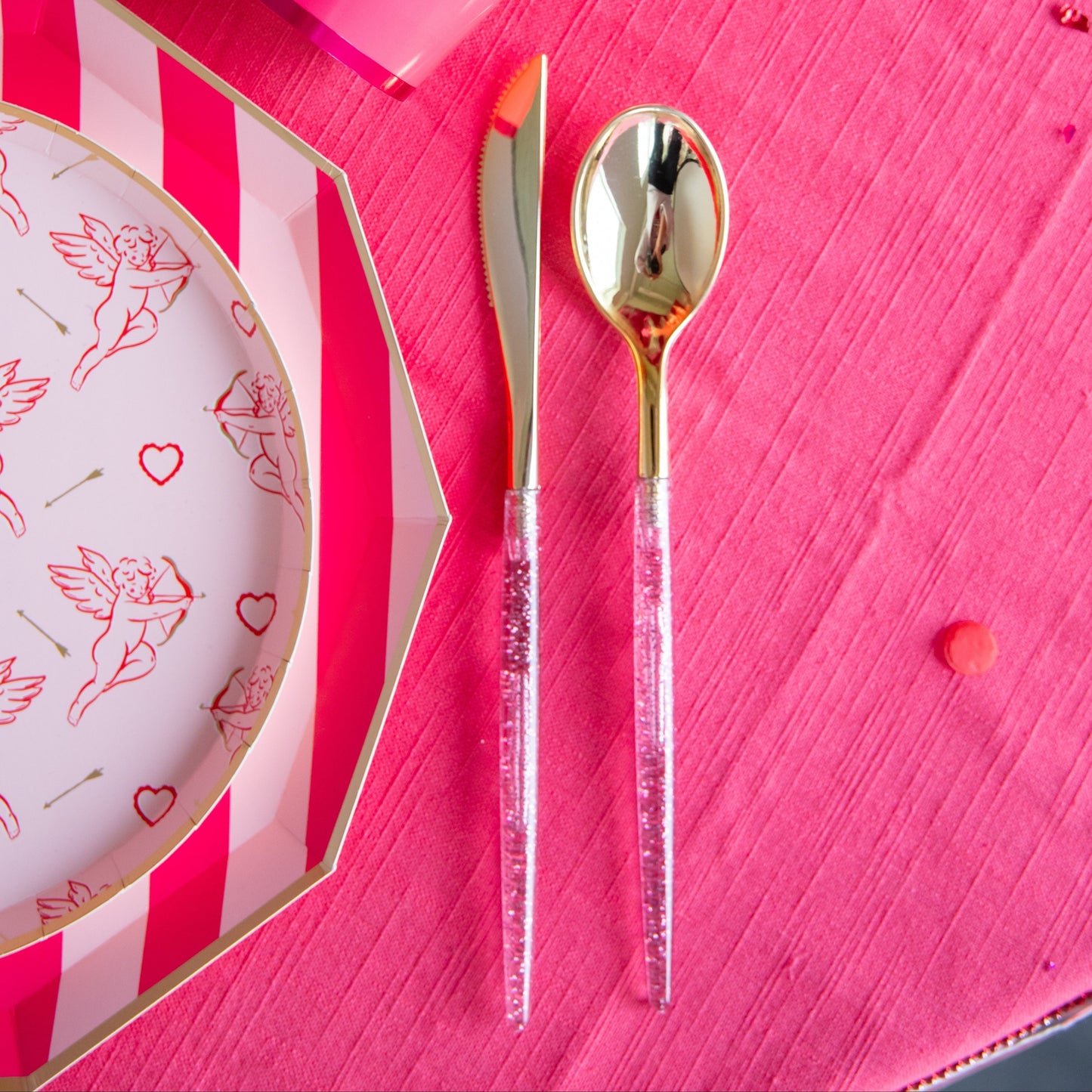 Gold & Pink Confetti Cutlery