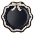 Elegant Black & White Bow Dinner Plates