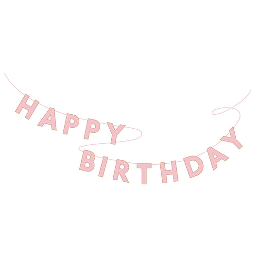 Petal Pink Happy Birthday Banner