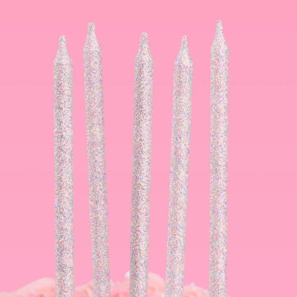 Iridescent Glitter Birthday Candles