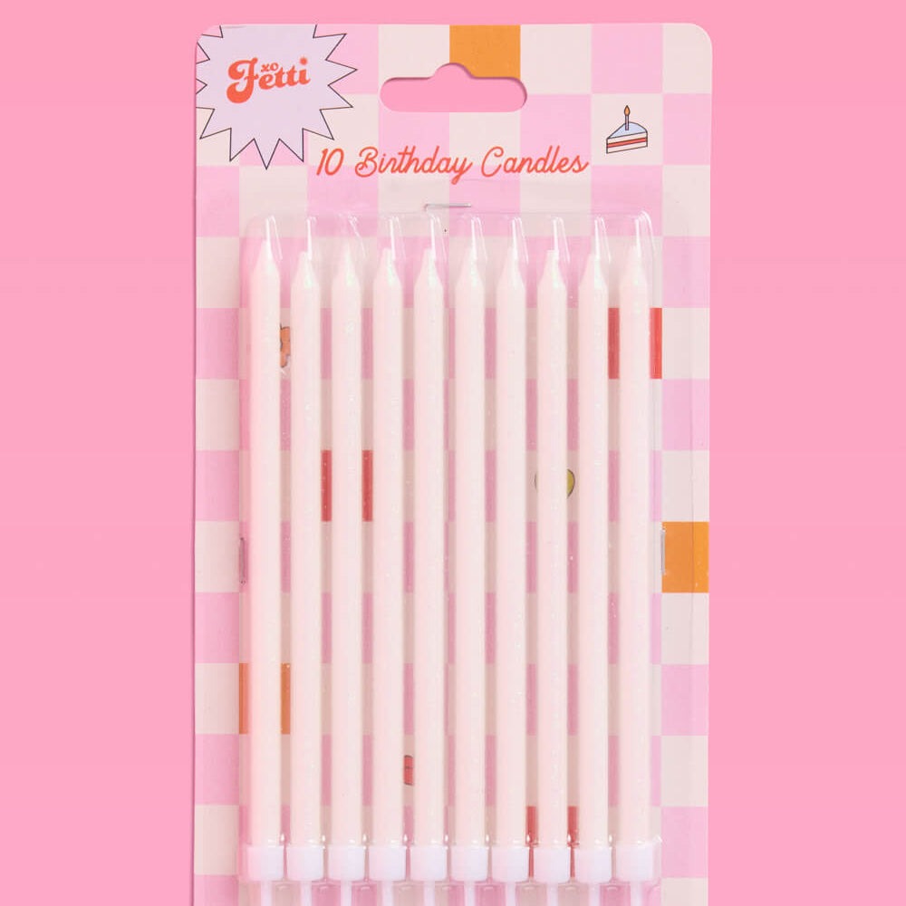 White Glitter Birthday Candles