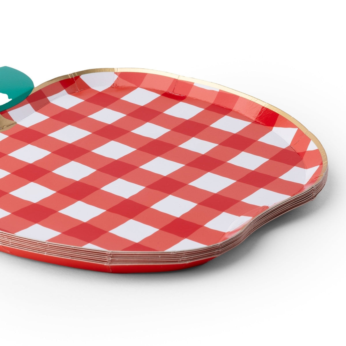 Cherry Red Gingham Apple Small Plates