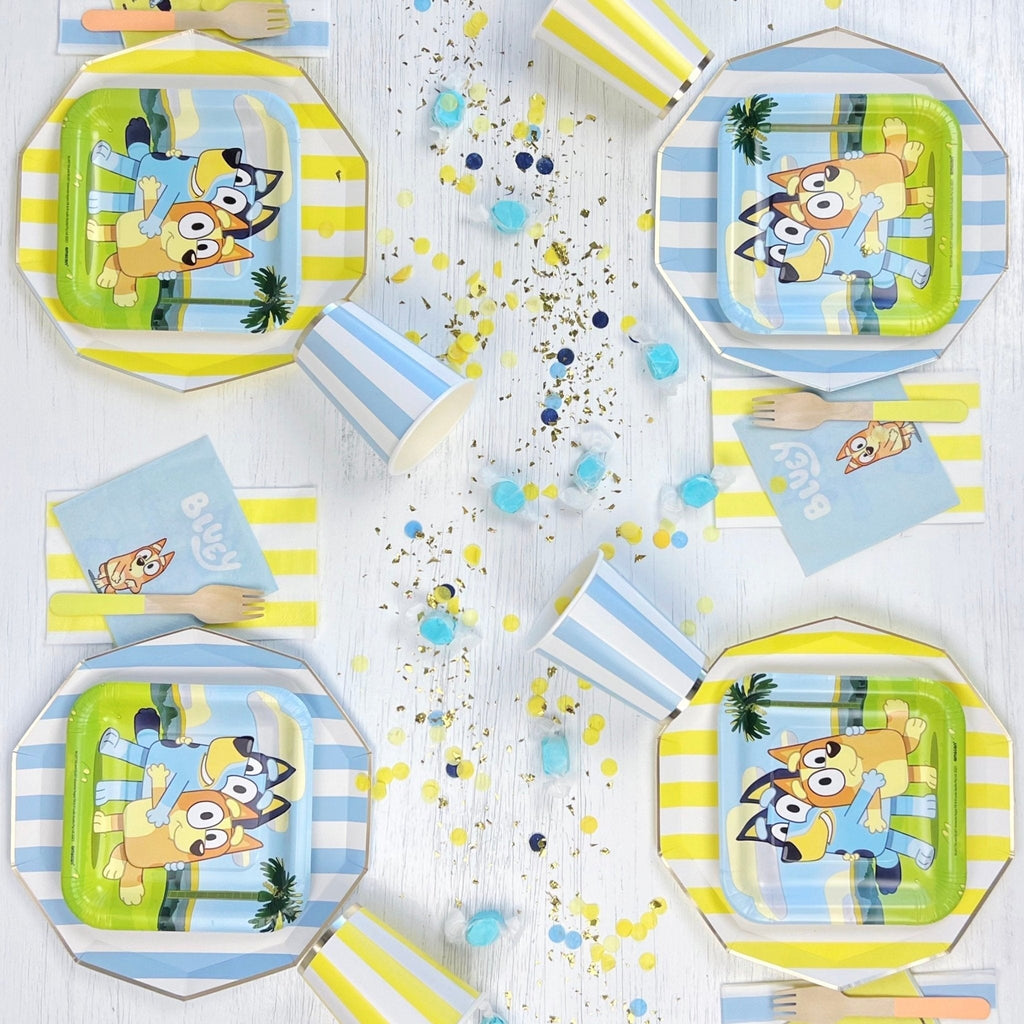 Soleil Yellow Signature Cabana Stripe Plates