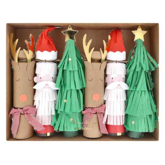 Santa, Reindeer, and Tree Crackers