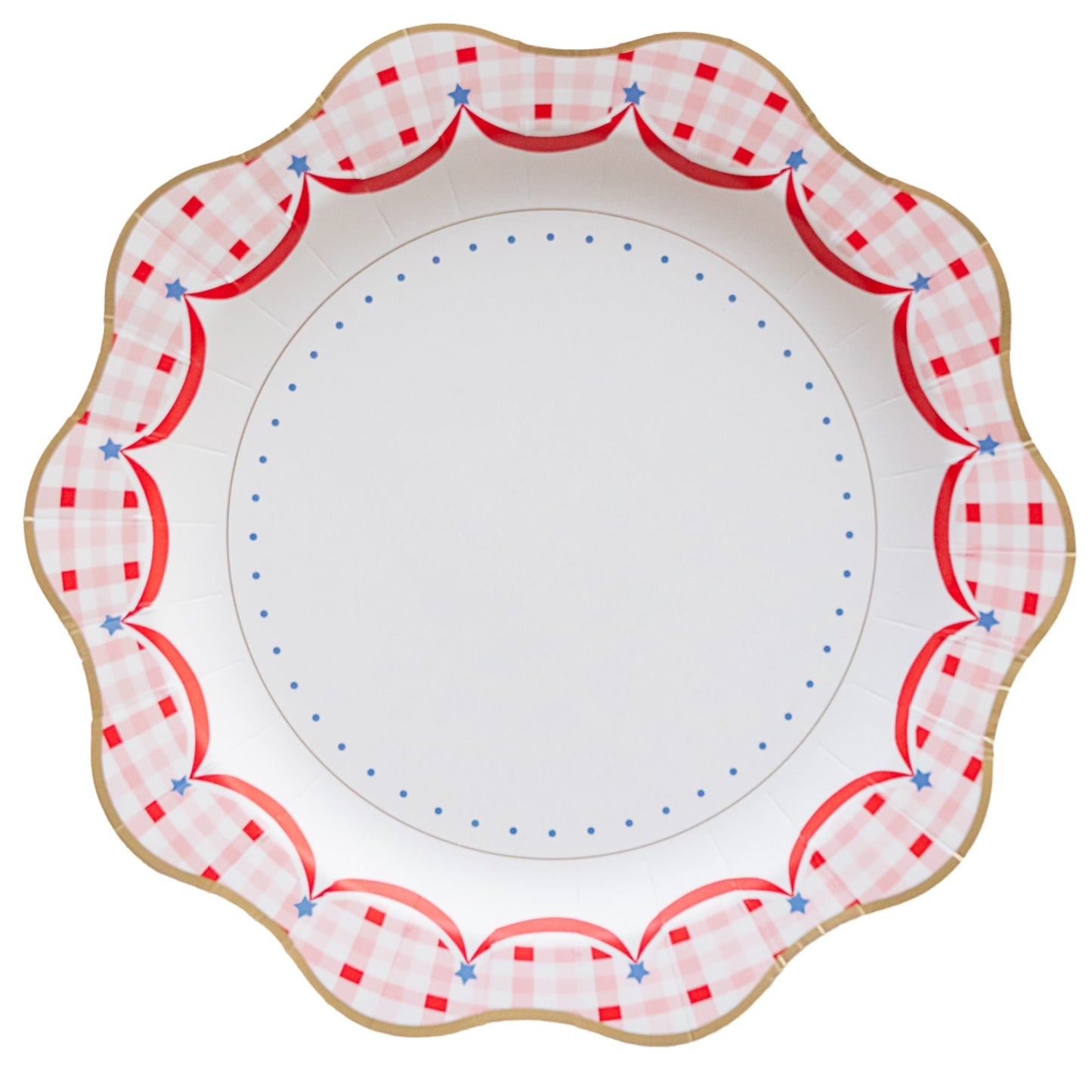 Red Gingham 4th of July Dinner Plates