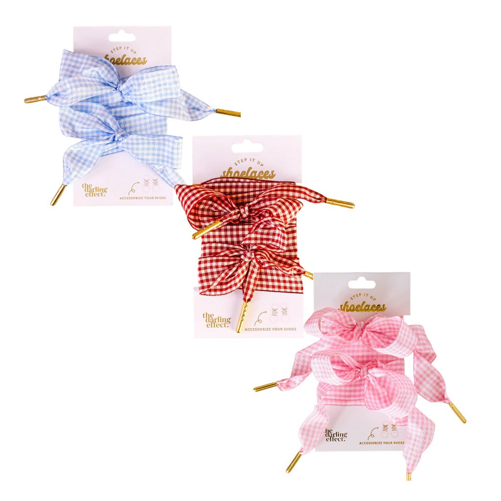 Gingham Ribbon Shoelaces