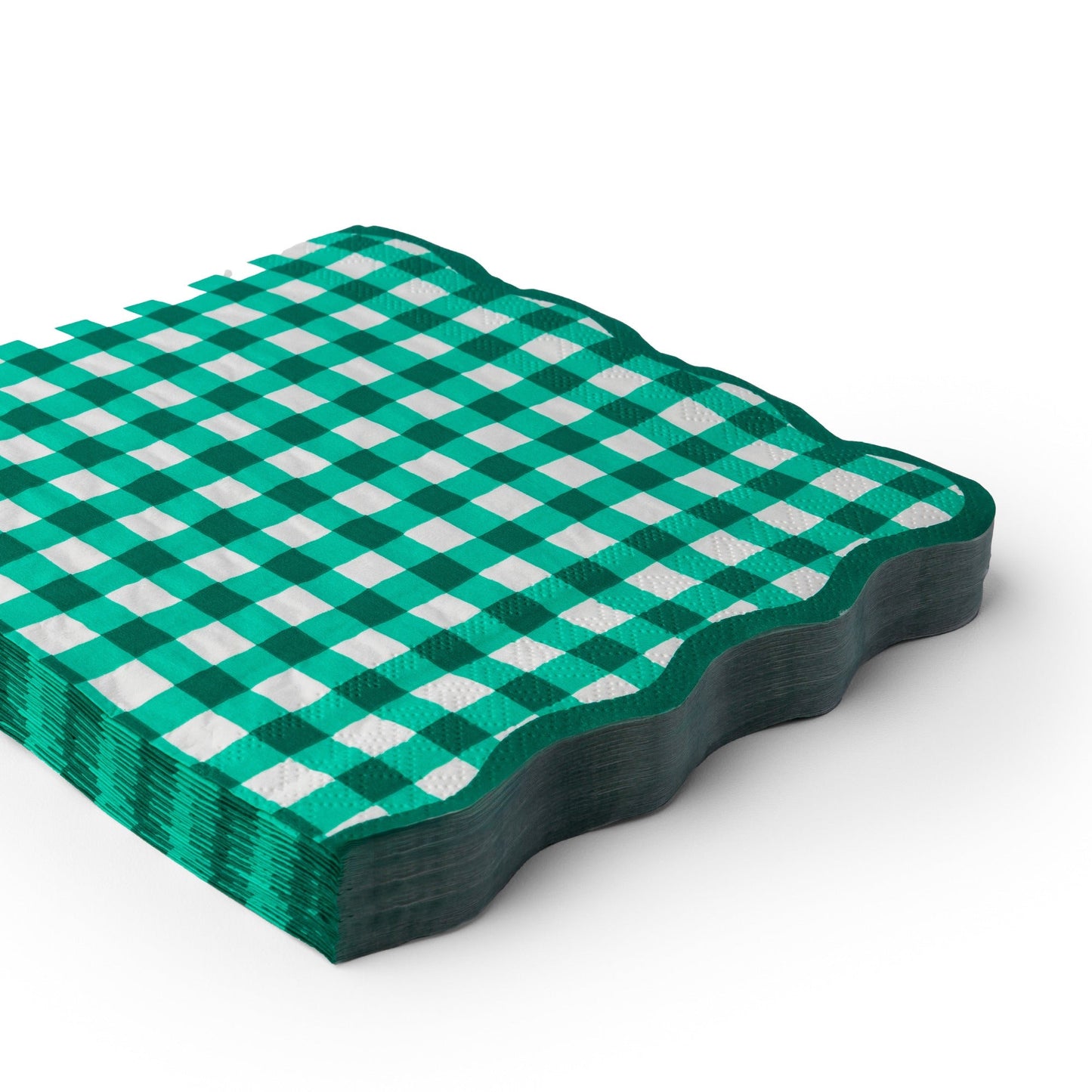 Elegant Emerald Green Gingham Dinner Napkins