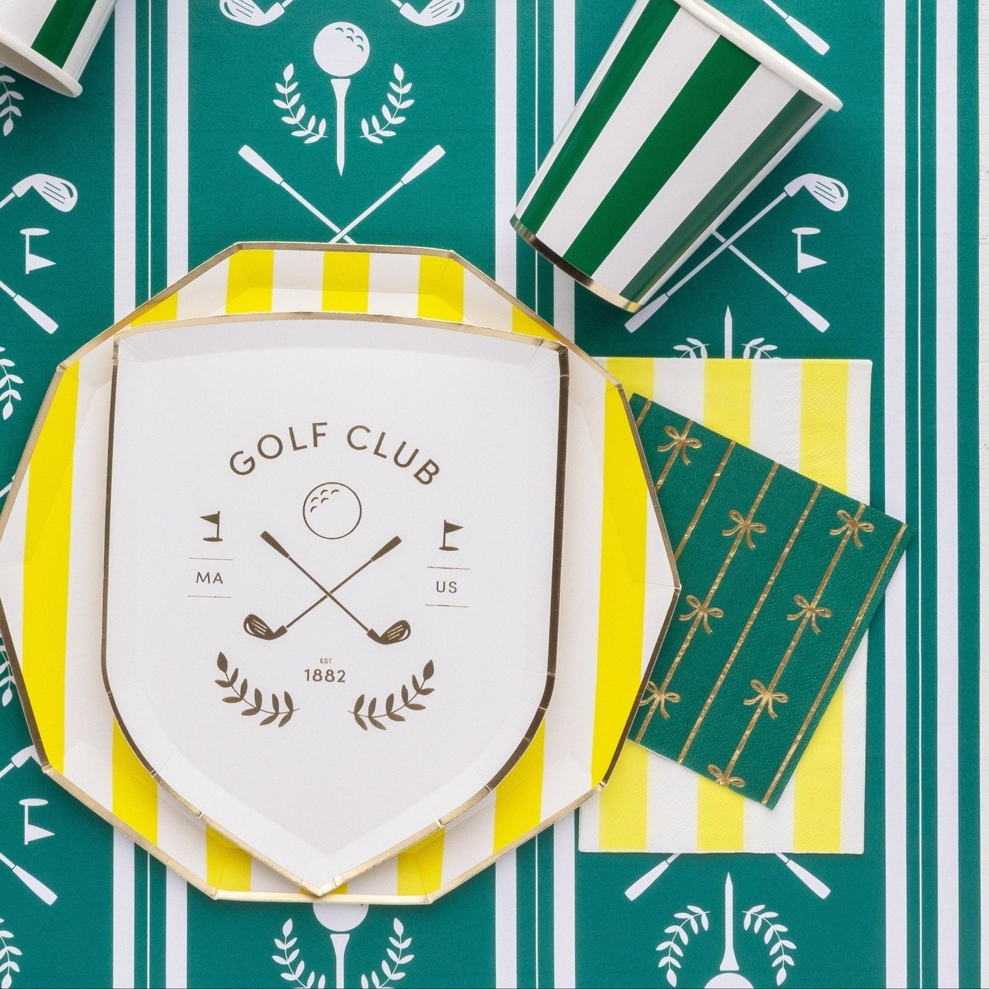 Soleil Yellow Cabana Stripe Guest Towels