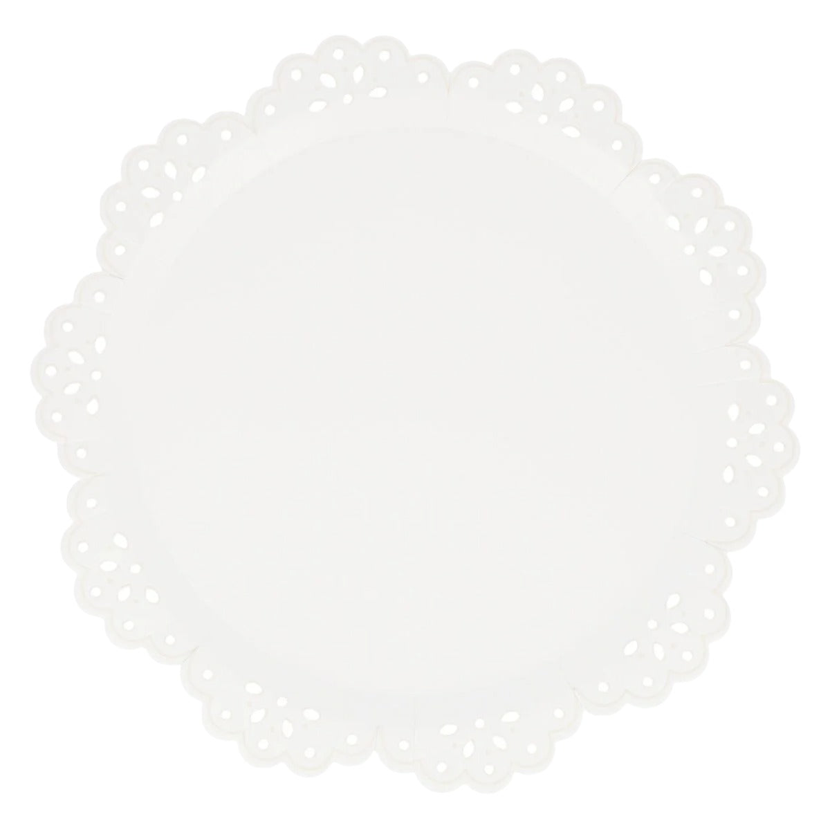 Broderie Anglaise Lace White Plates