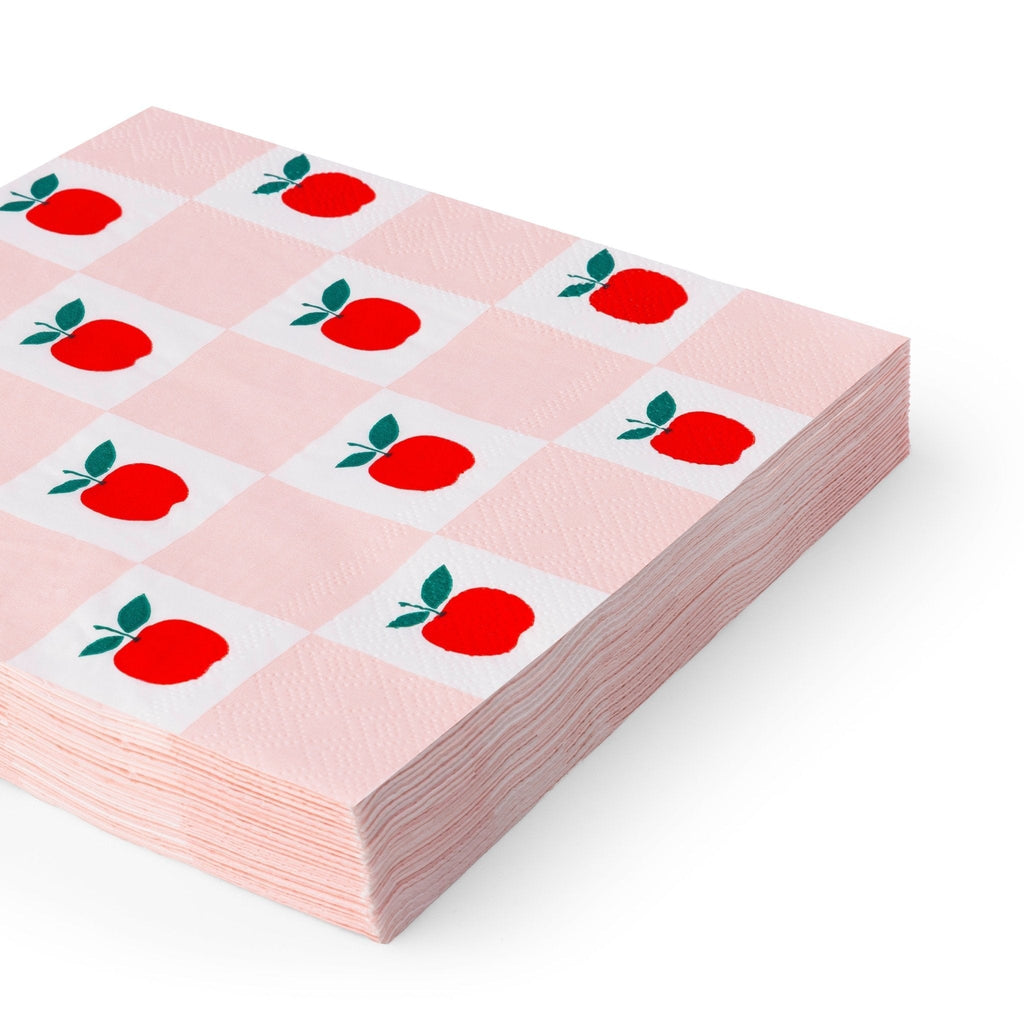Apple & Pink Checker Large Napkins