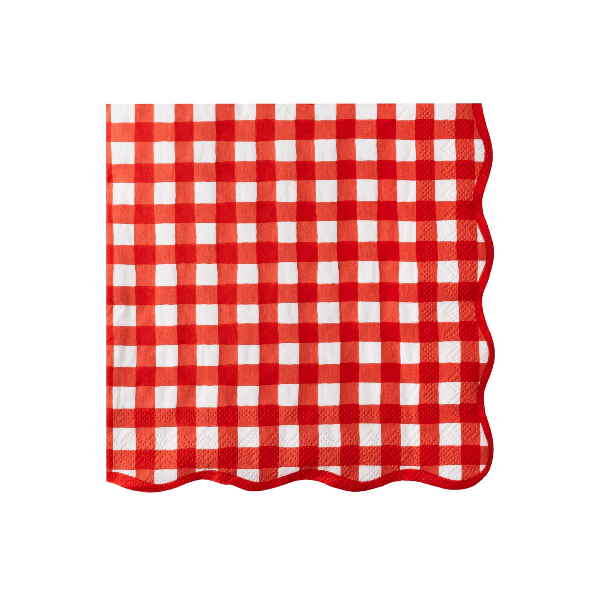 Elegant Cherry Red Gingham Dinner Napkins