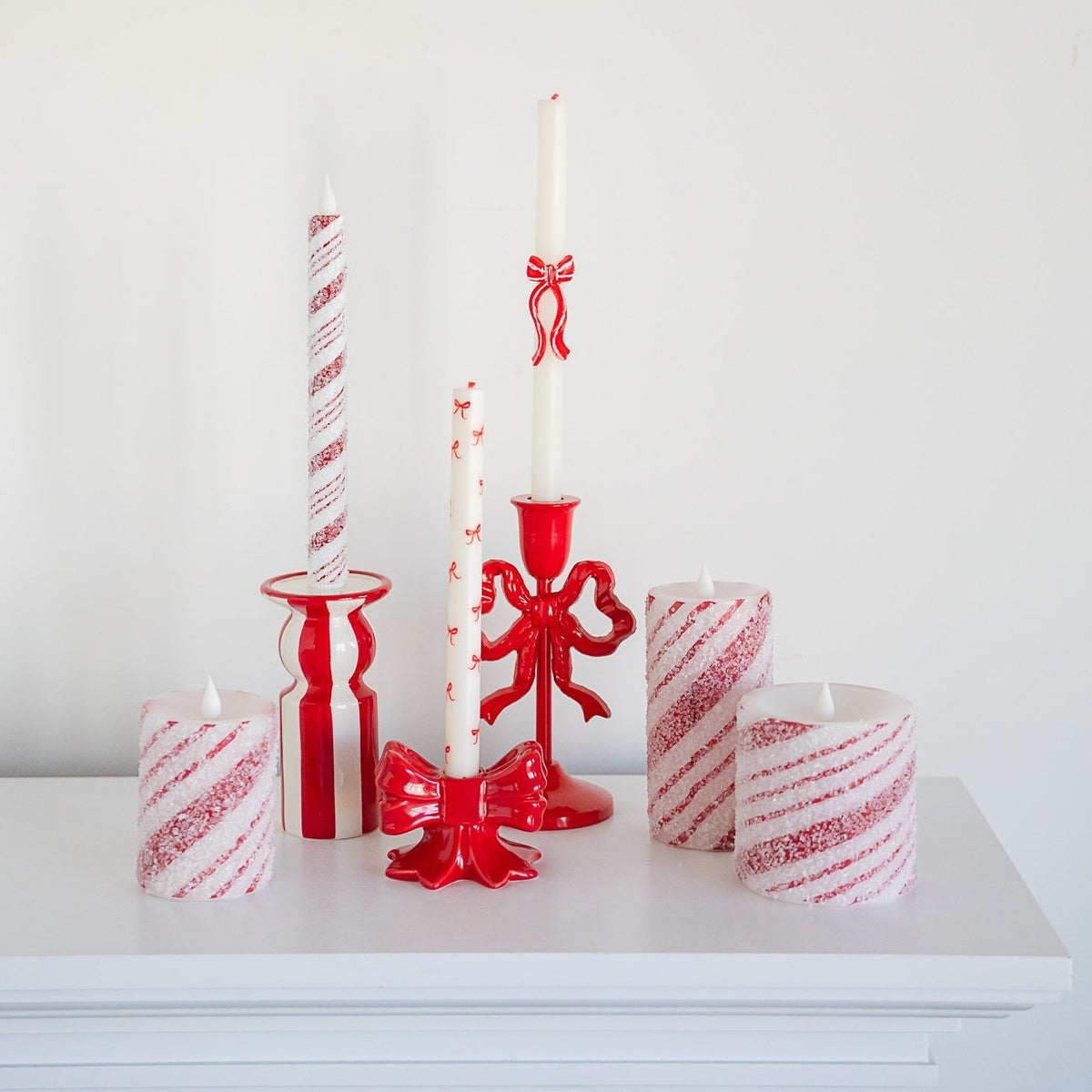 Medium Cast Iron Bow Taper Candle Holder