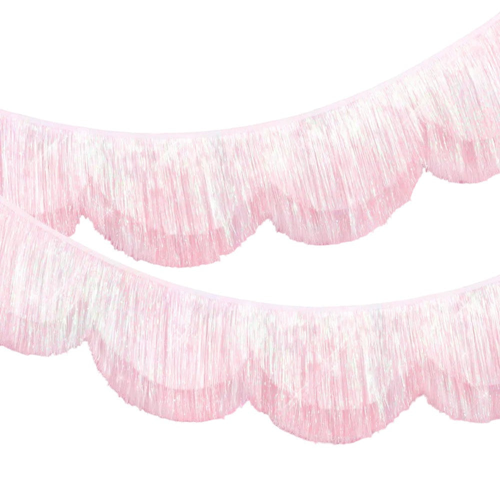 White Scalloped Fringe Banner