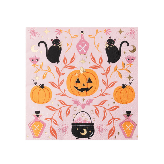 Pink Jack-O-Lantern Large Napkins