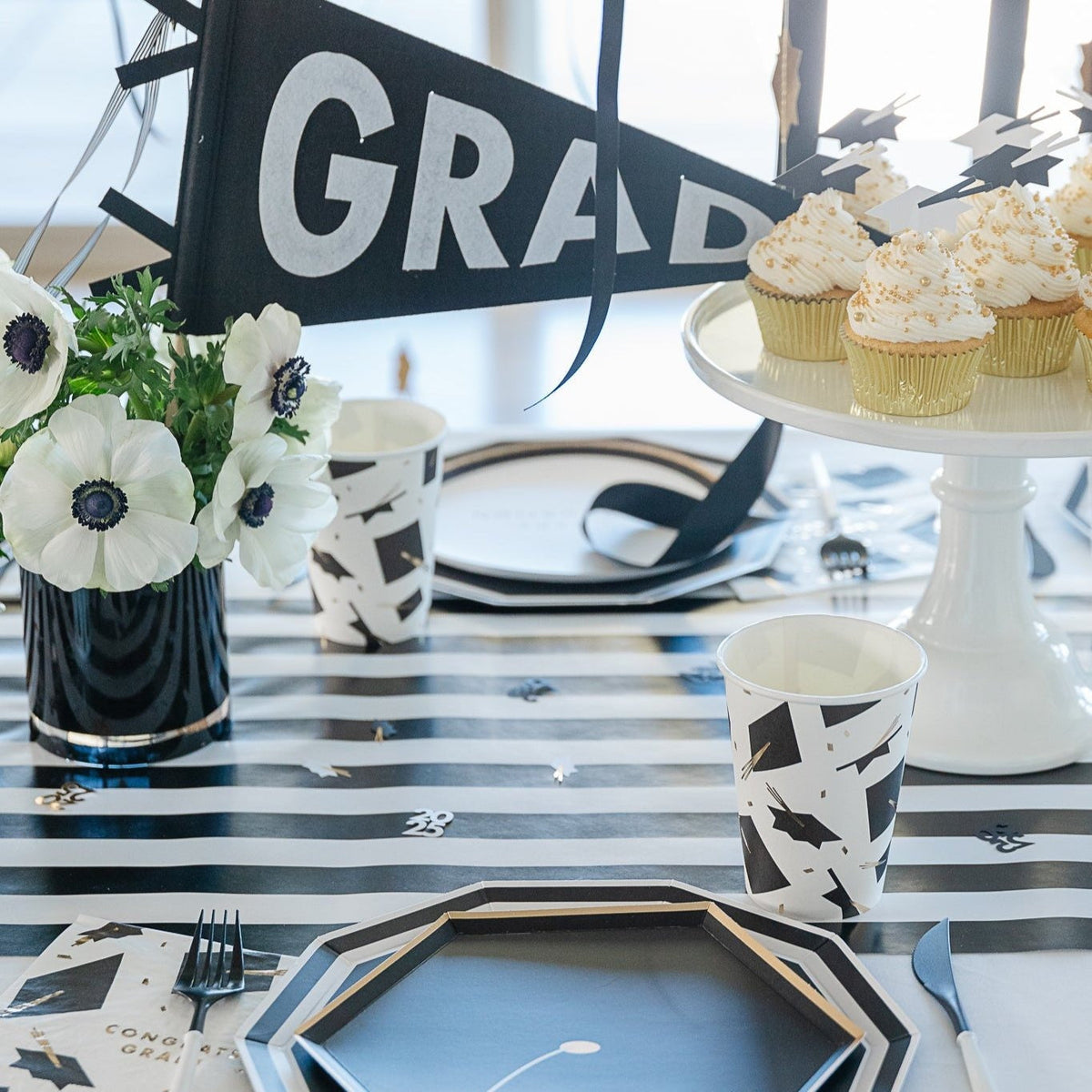Black and White Table Runner