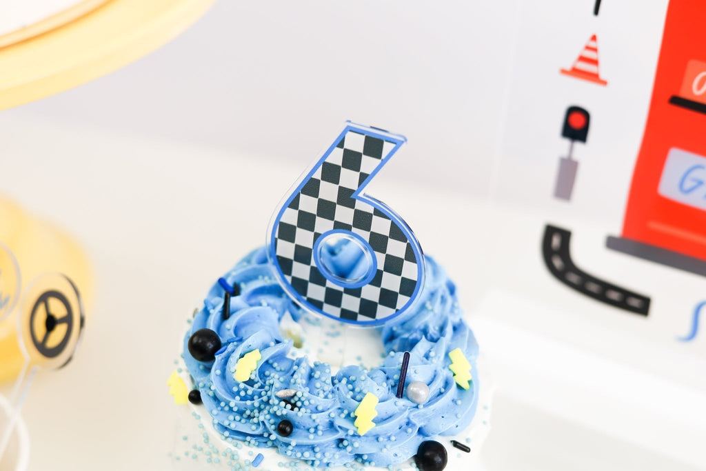 Race Car Number Cake Toppers 0-9
