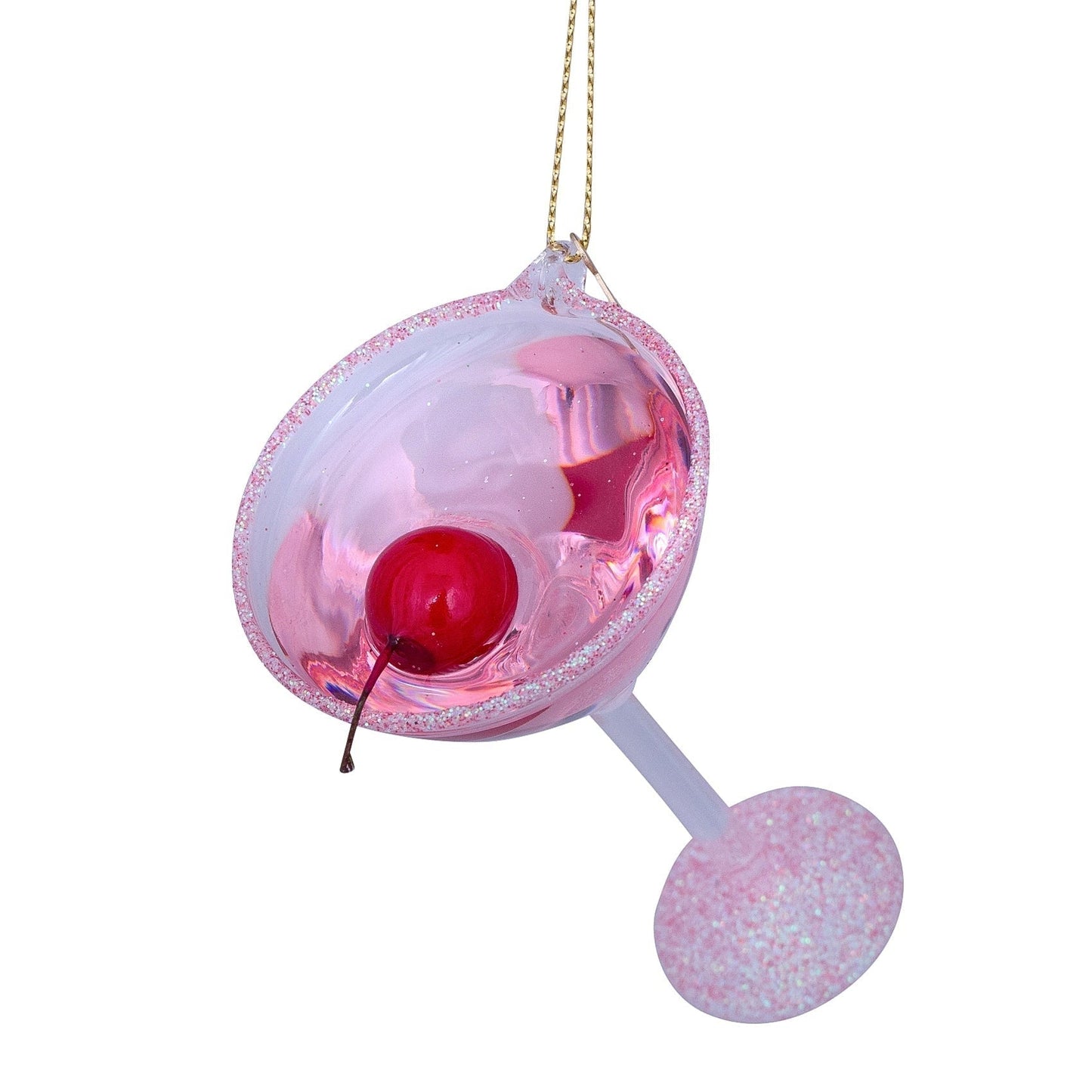 Pink Cosmopolitan Cocktail Glass Ornament