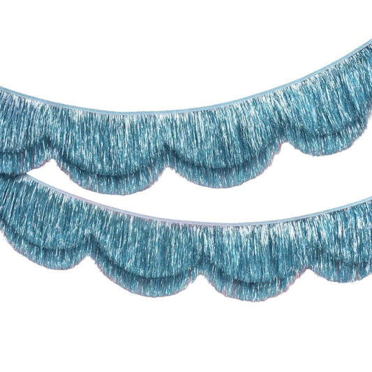 Blue Scallop Fringe Banner