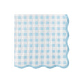 Elegant Sky Blue Gingham Dinner Napkins