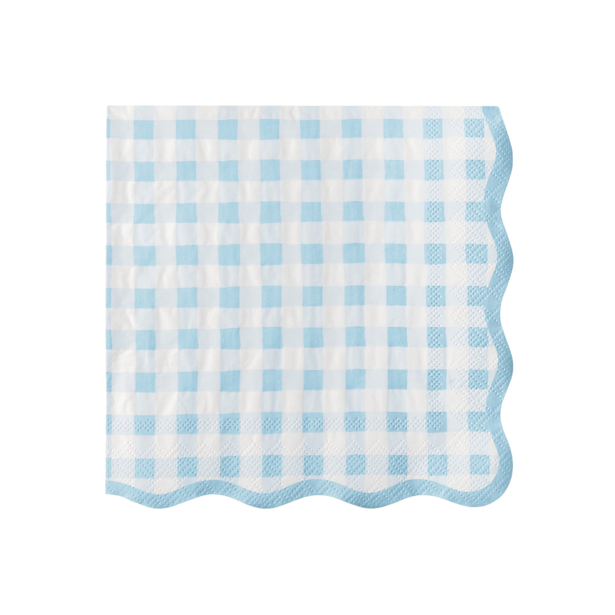 Elegant Sky Blue Gingham Dinner Napkins