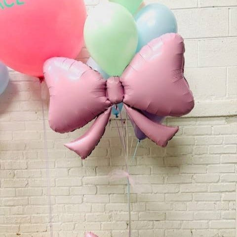 Pink Mini Bow Foil Balloon Set