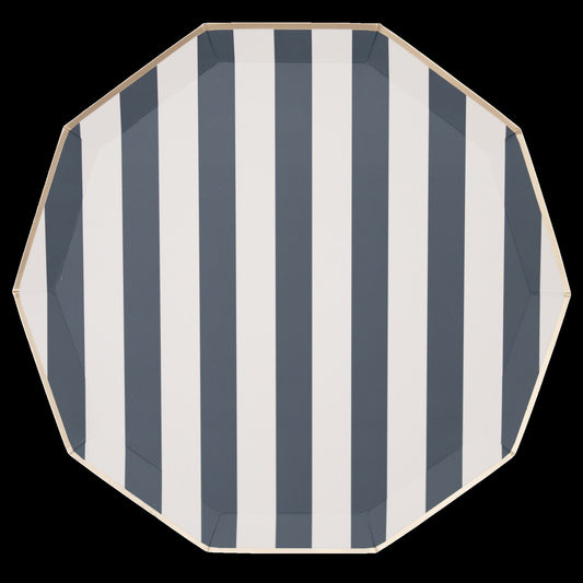 Midnight Blue Signature Cabana Stripe Plates