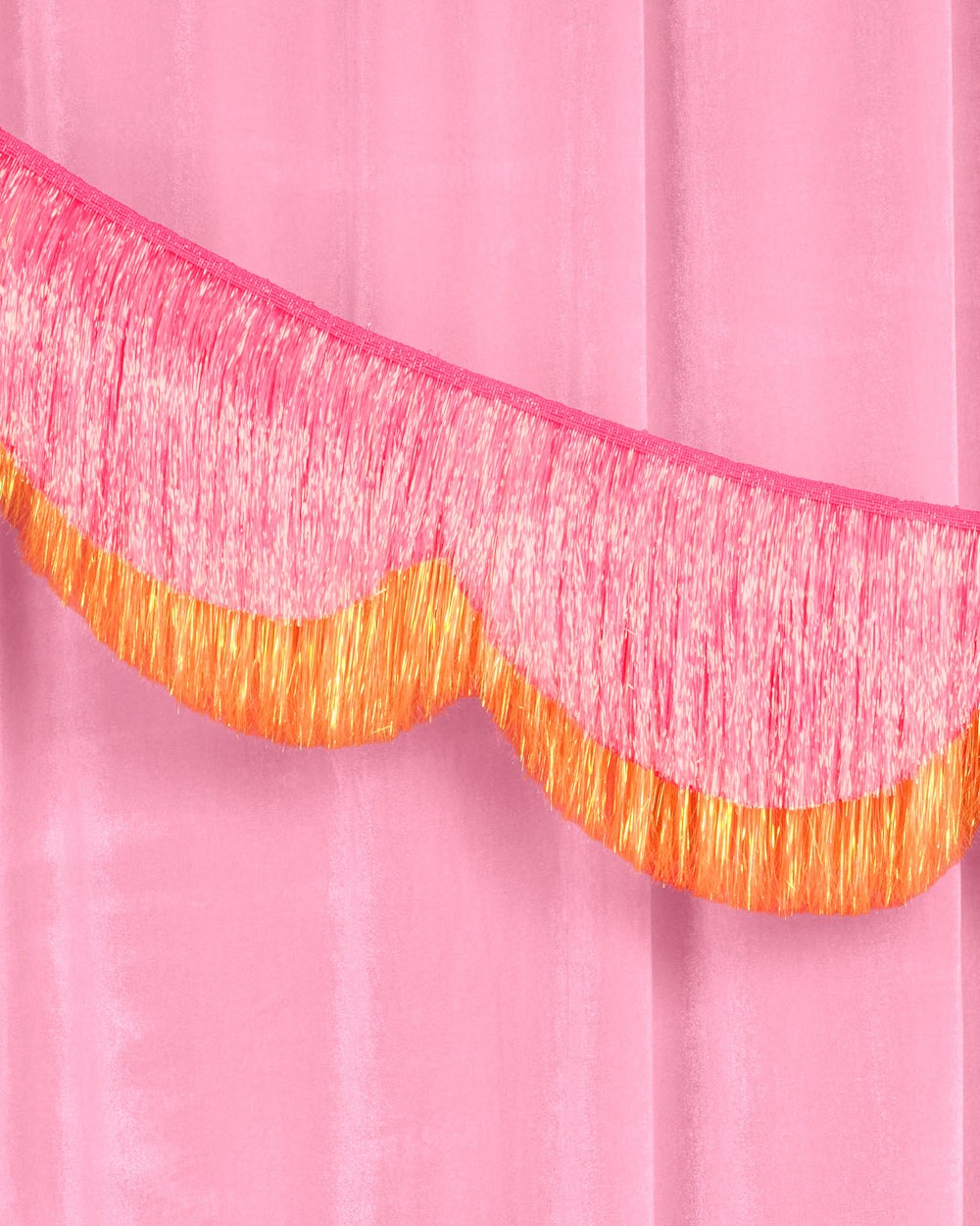 Pink Orange Scallop Fringe Banner