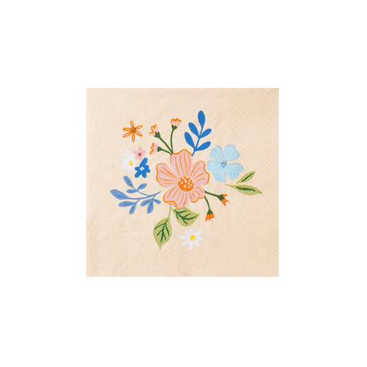 Multicolor Elegant Floral Cocktail Napkins
