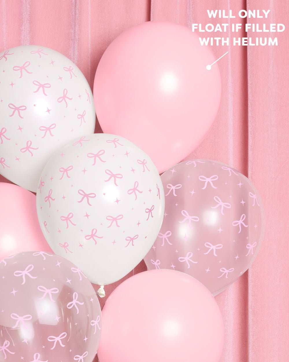 Pink Bow Bridal Latex Balloons