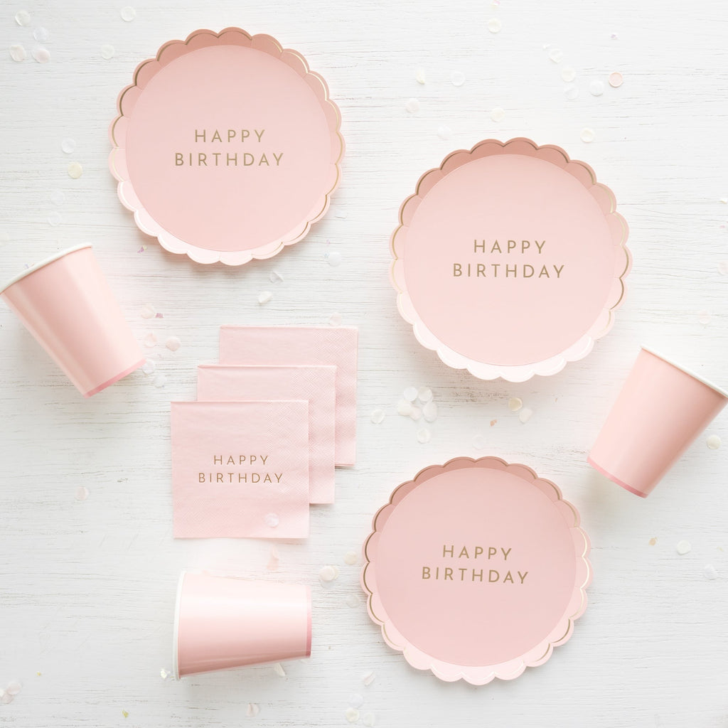 Petal Pink Signature Happy Birthday Cocktail Napkins