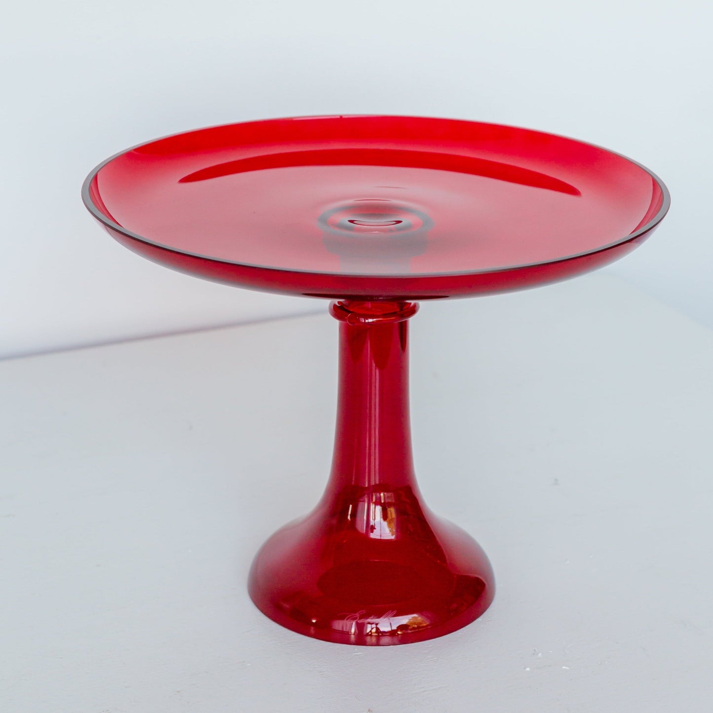 Red Glass Cake Stand