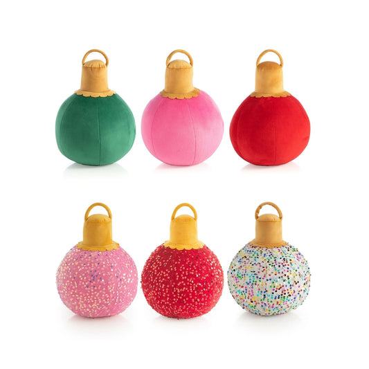 Assorted Set of 6 Merry Bauble Small Pillows