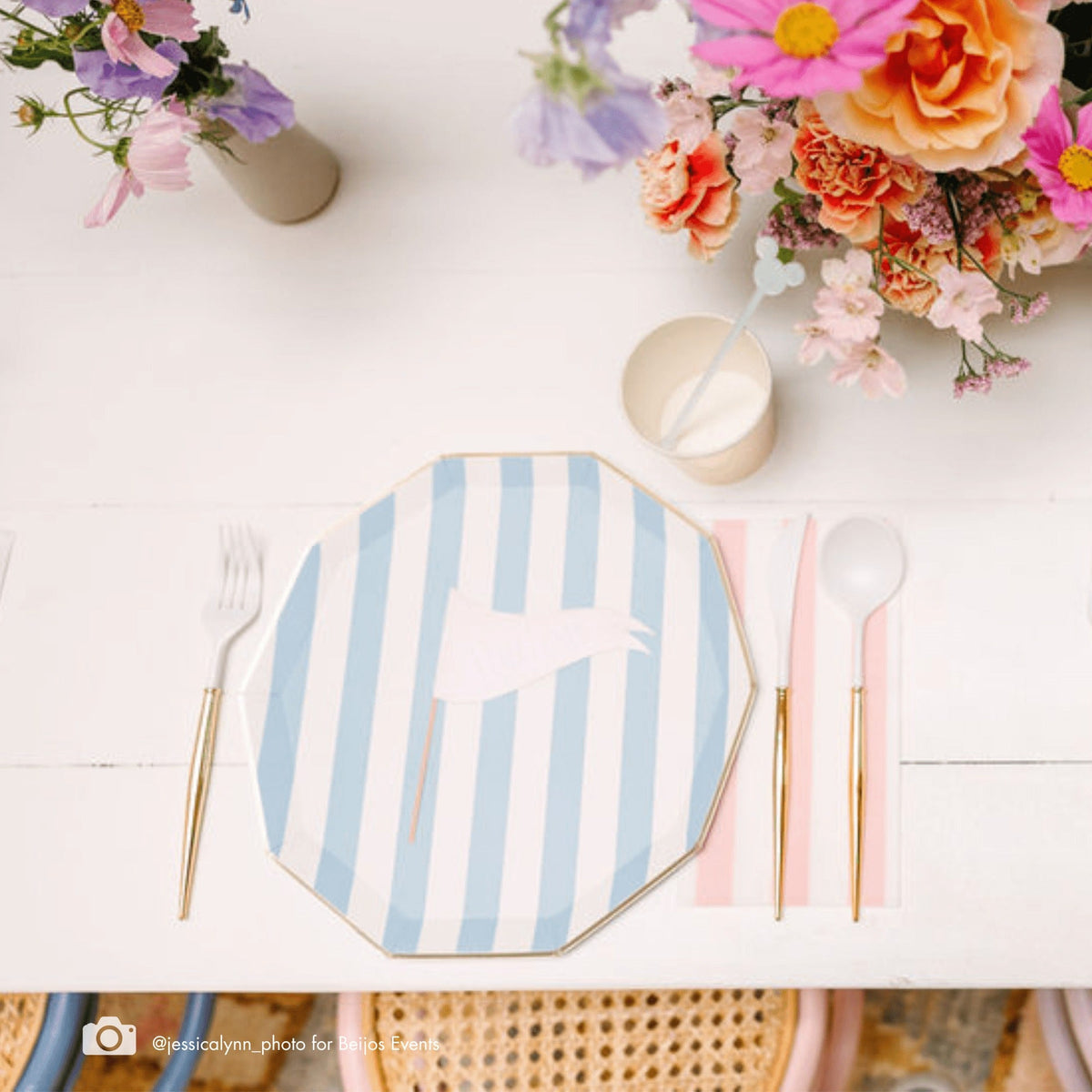 Sky Blue Signature Cabana Stripe Plates