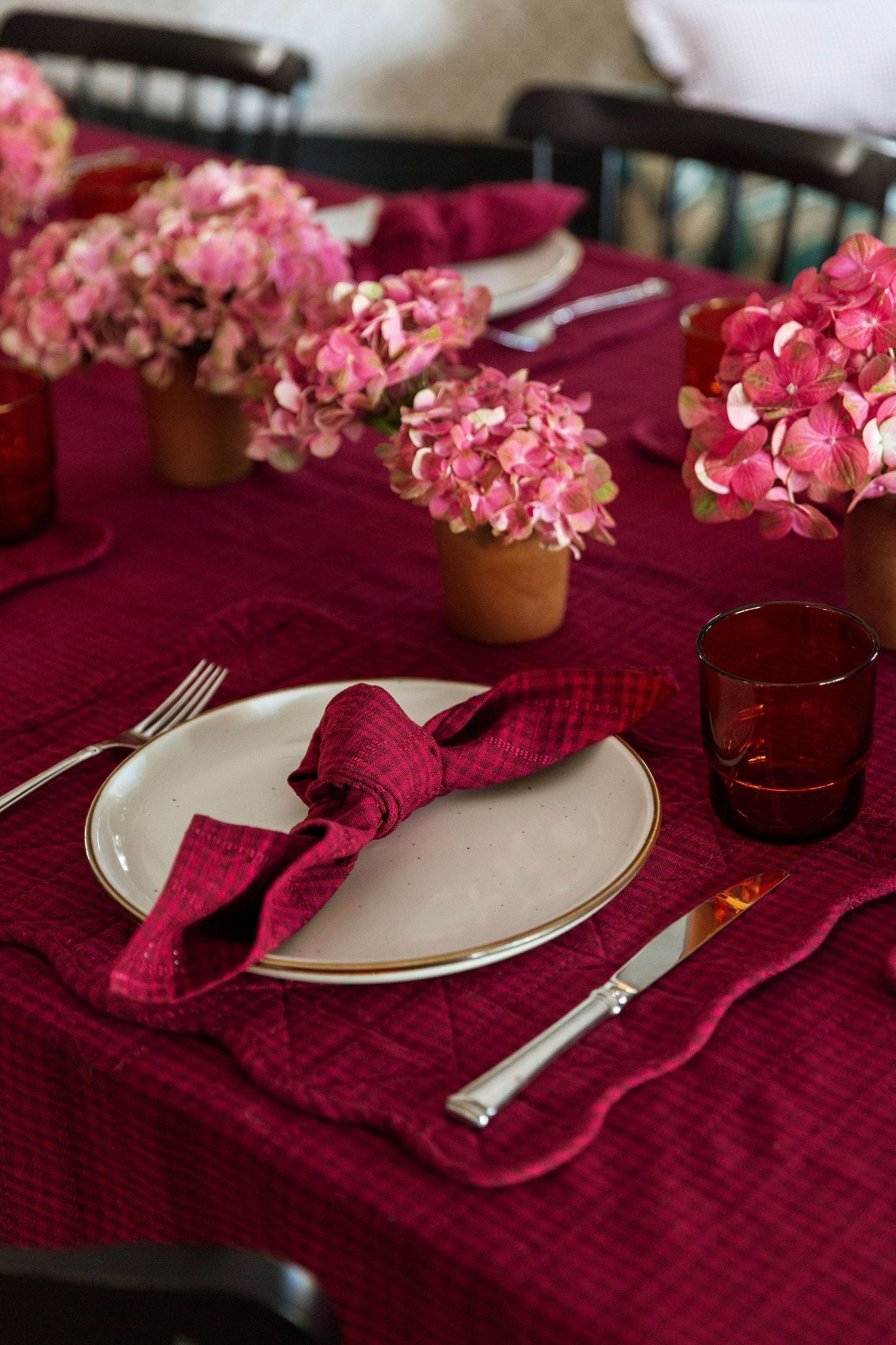 Soho Two Toned Bordeaux Napkins