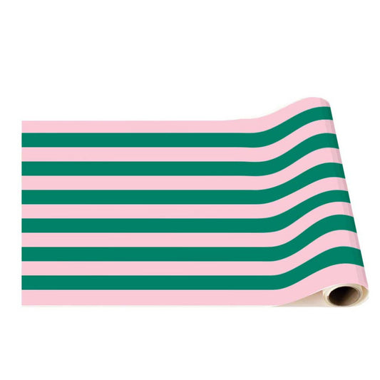 Pink & Green Signature Cabana Stripe Table Runner