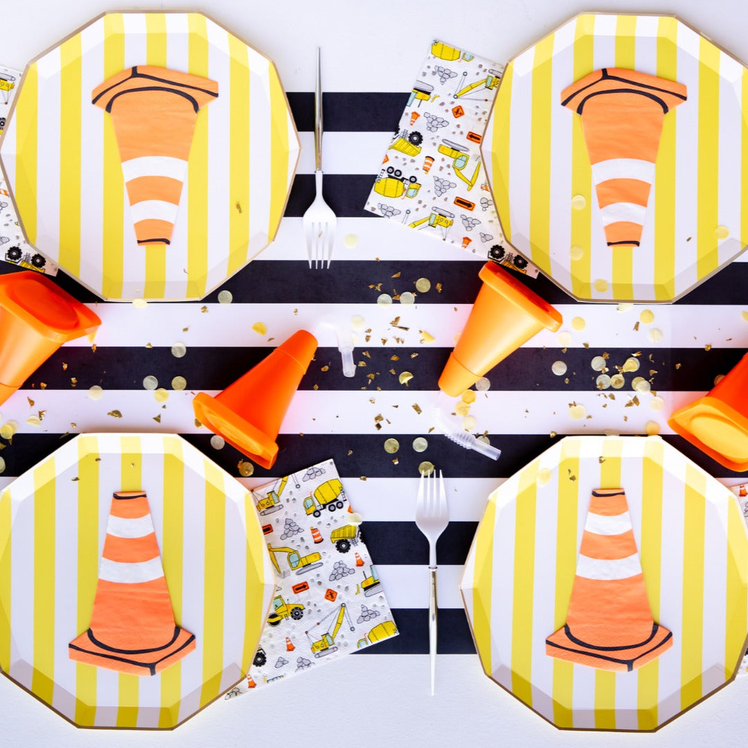 Soleil Yellow Signature Cabana Stripe Plates