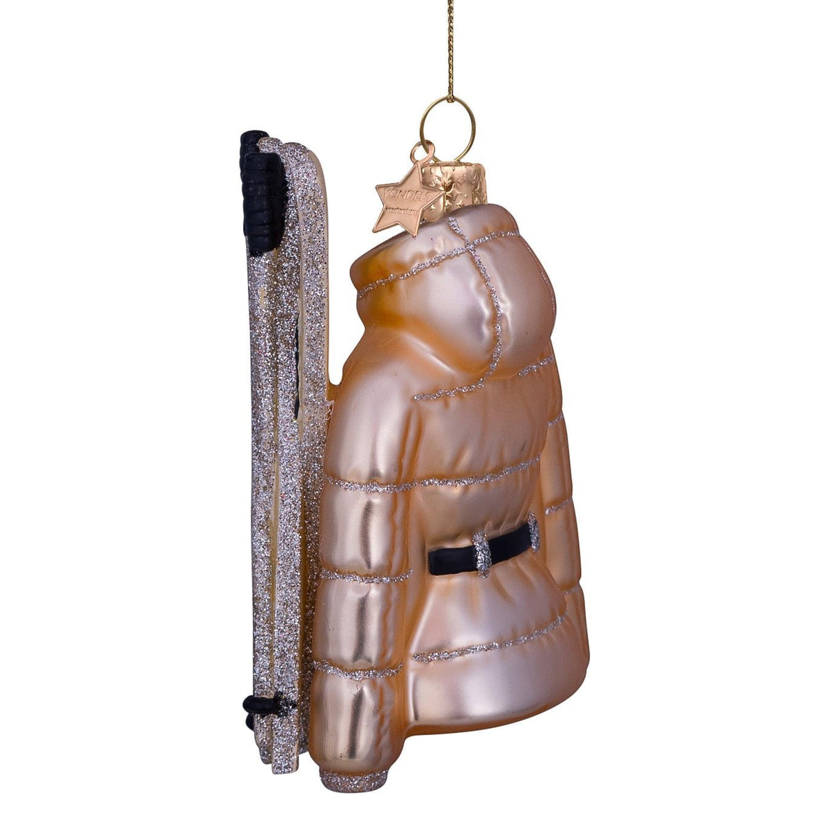 Gold Ski Jacket Glass Ornament