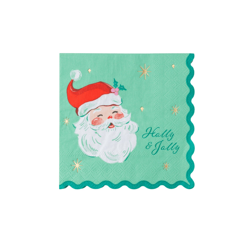 Red & Green Jolly Santa Small Napkins