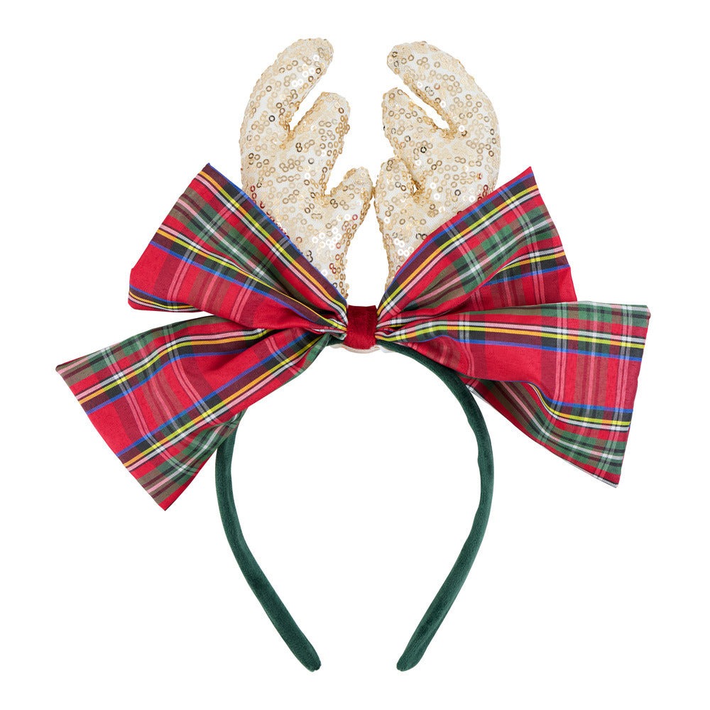 Plaid Antlers Holiday Headband