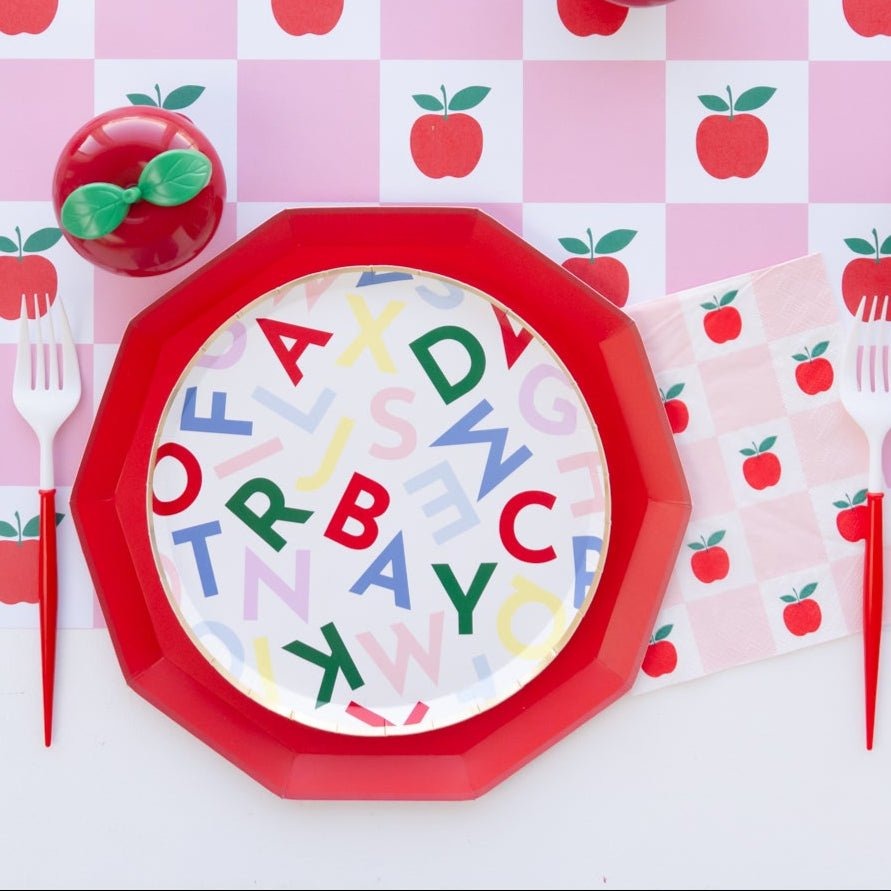Apple & Pink Checker Large Napkins